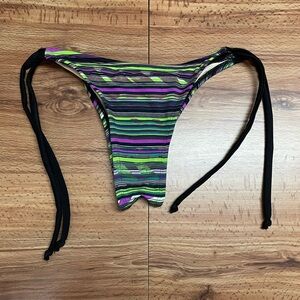 Tech Striped Brazilian Bikini Bottom